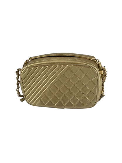 Chanel Camera, Gold, Leather, shoulder
