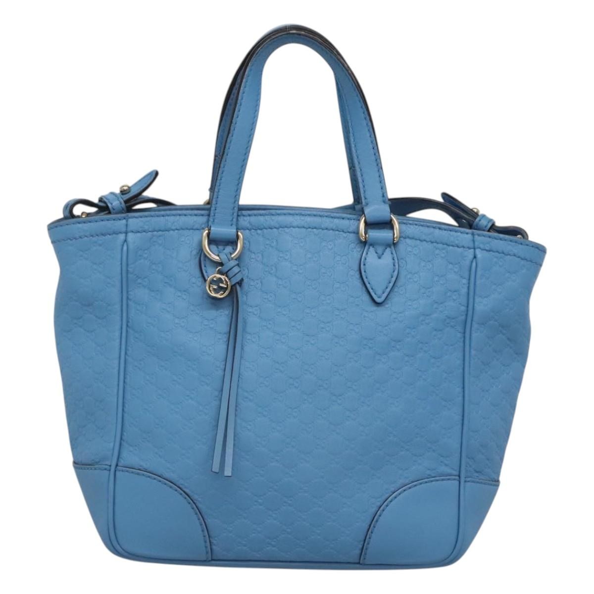 Gucci Bree Convertible Tote Microguccissima Leather, Blue, Leather, Tote Bag