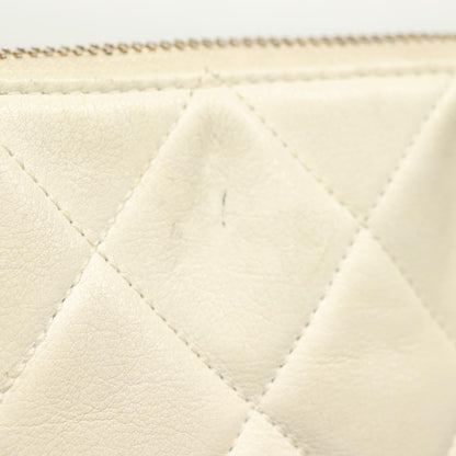 Chanel Matelassé, "WHITE,GOLD", Leather, shoulder