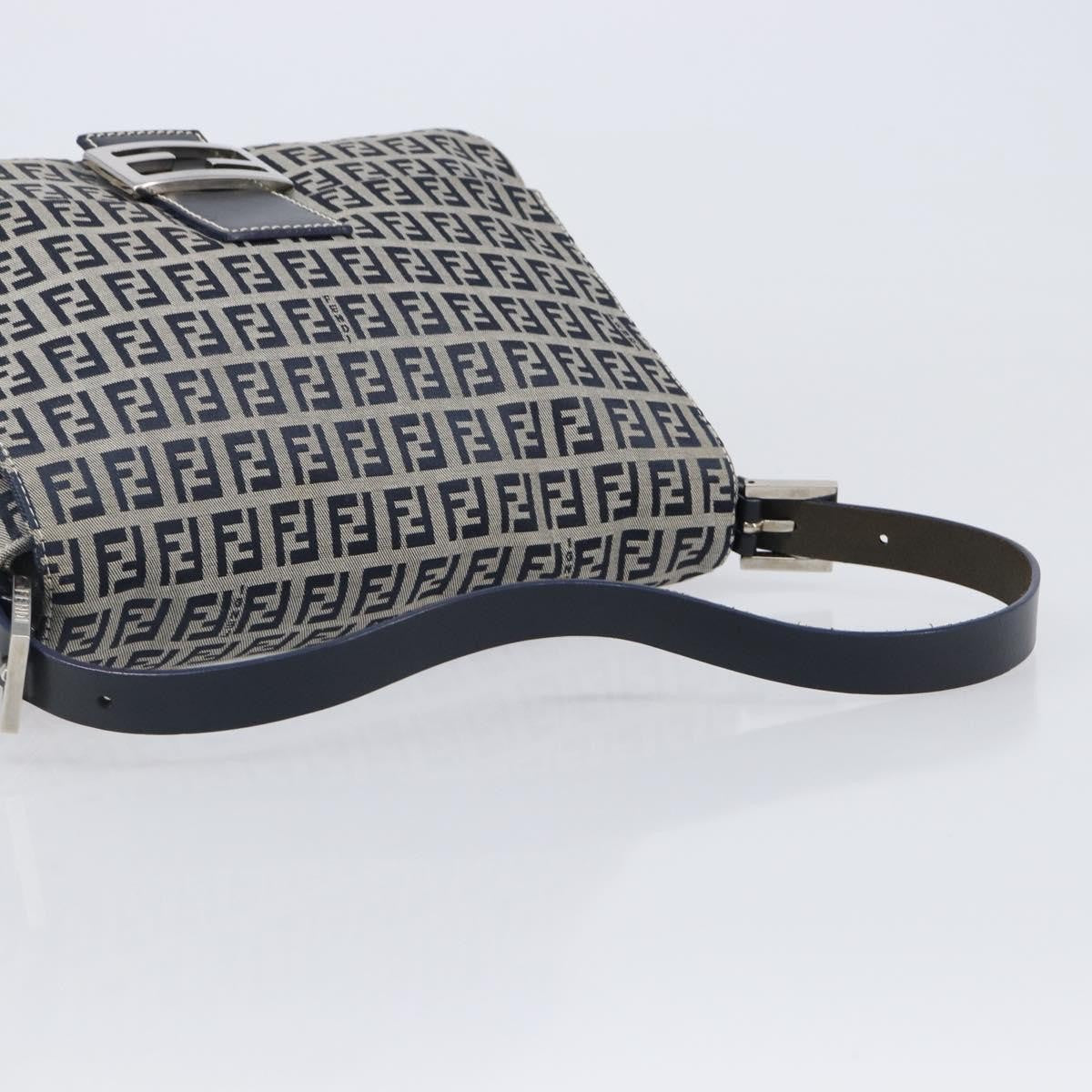 Fendi Zucchino Canvas Mamma Baguette Canvas, Navy, Canvas, Shoulder Bag