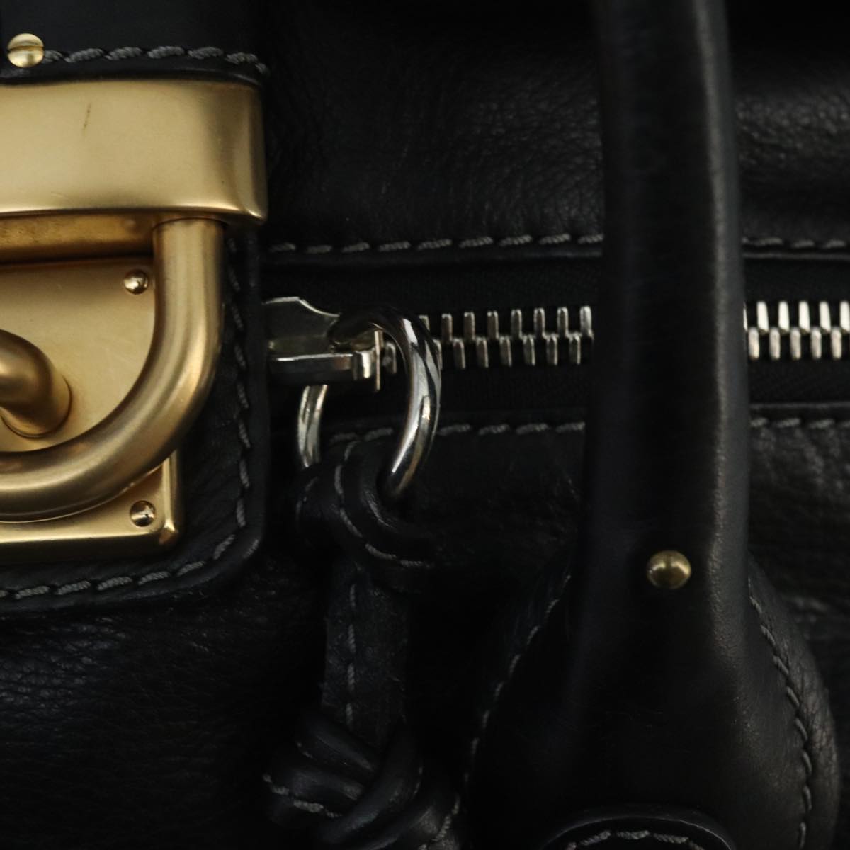 Chloé Paddington, Black, Leather, handbag