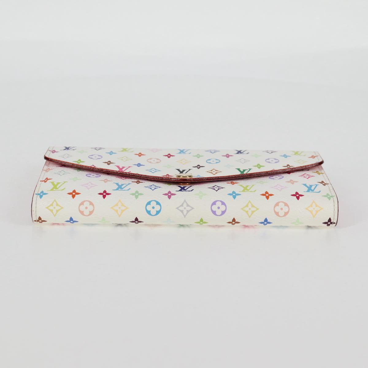 Louis Vuitton Sarah, White, Canvas, wallet