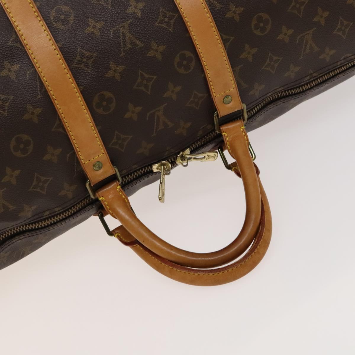Louis Vuitton Keepall Bandoulière 55, Brown, Canvas, travel