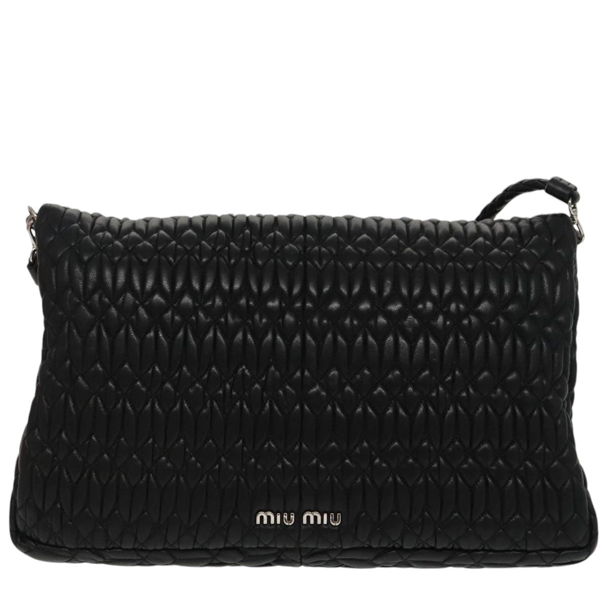 Miu Miu Crystal, Black, Leather, shoulder