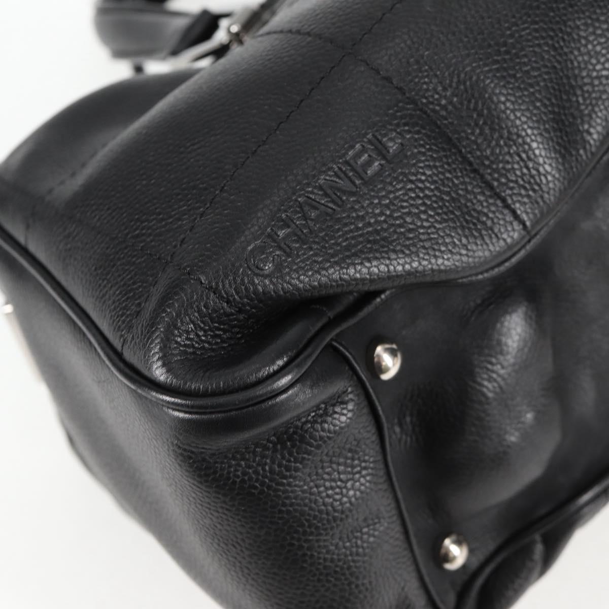 Chanel Chocolate bar, Black, Leather, handbag