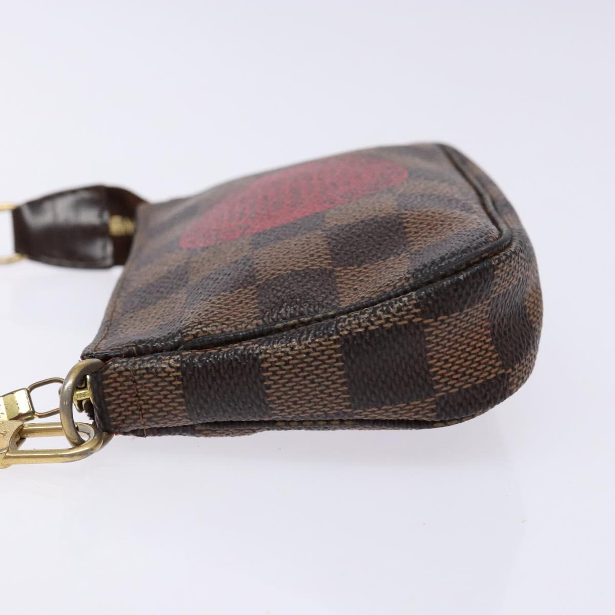 Louis Vuitton Mini Pochette Accessoires, Brown, Canvas, handbag