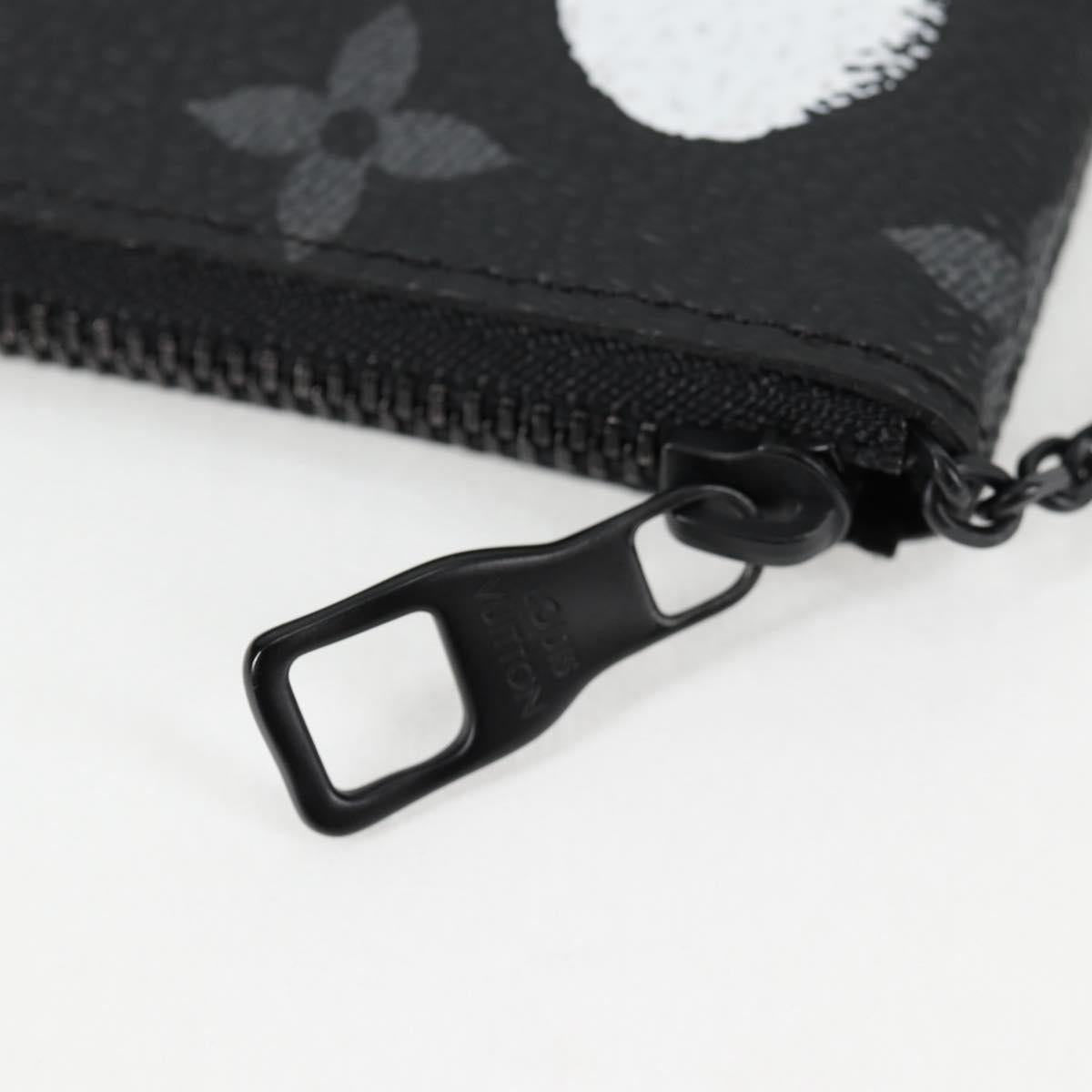 Louis Vuitton Pochette Clés, Black, Canvas, wallet