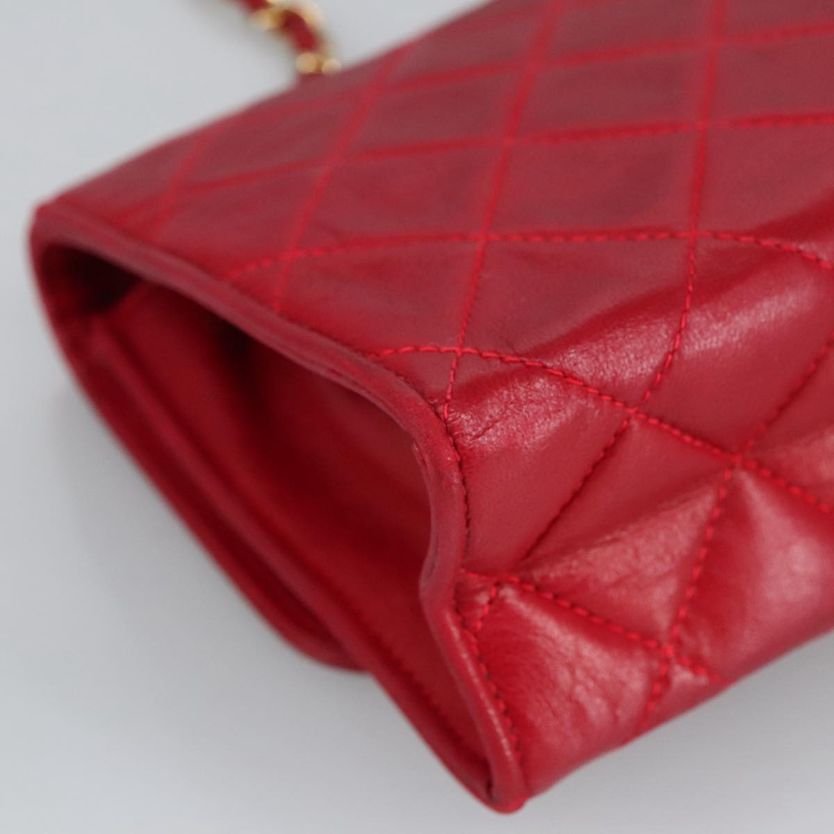 Chanel Cc, Red, Calfskin, shoulder