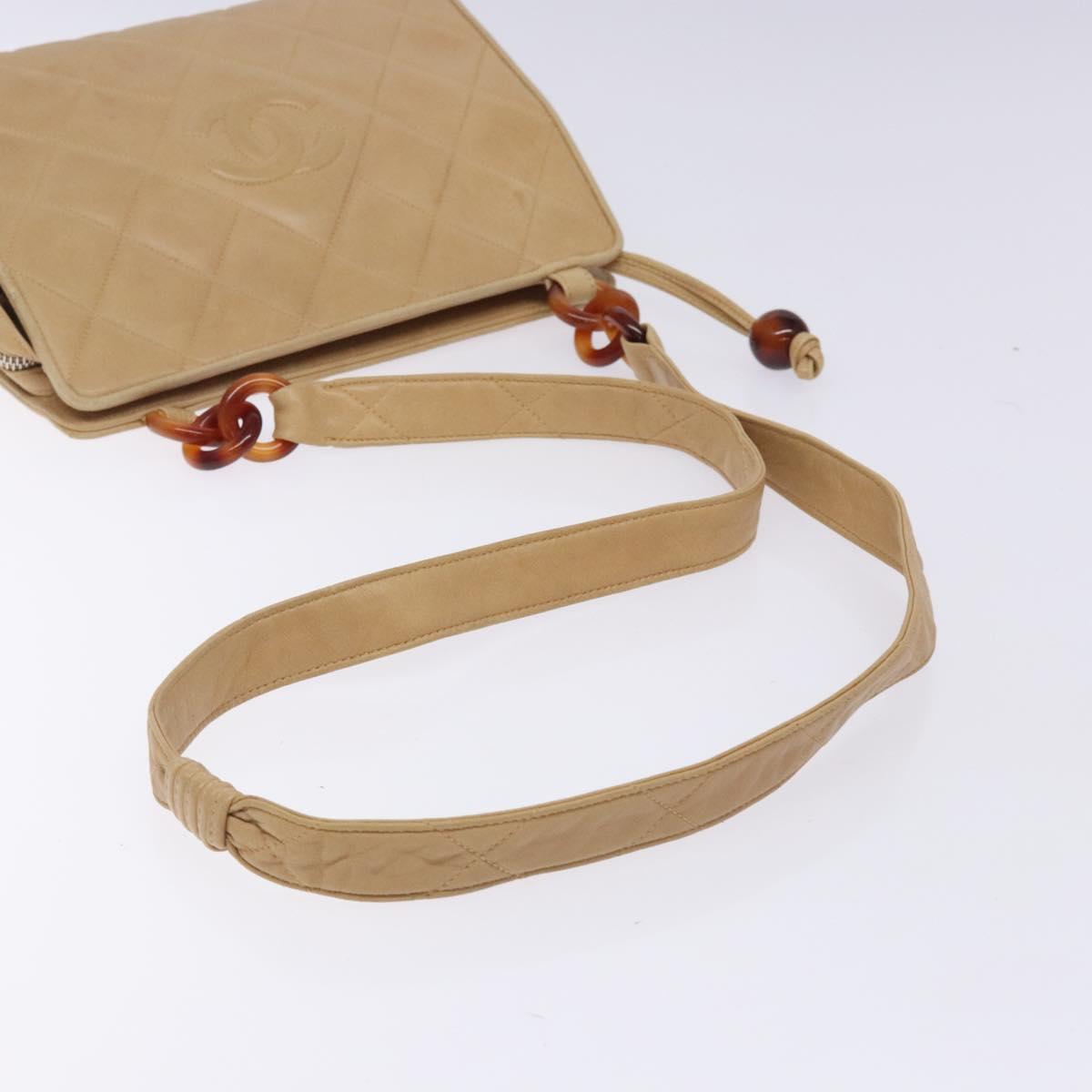 Chanel Camera, Beige, Leather, shoulder
