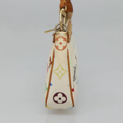 Louis Vuitton Pochette Accessoire, White, Canvas, clutch
