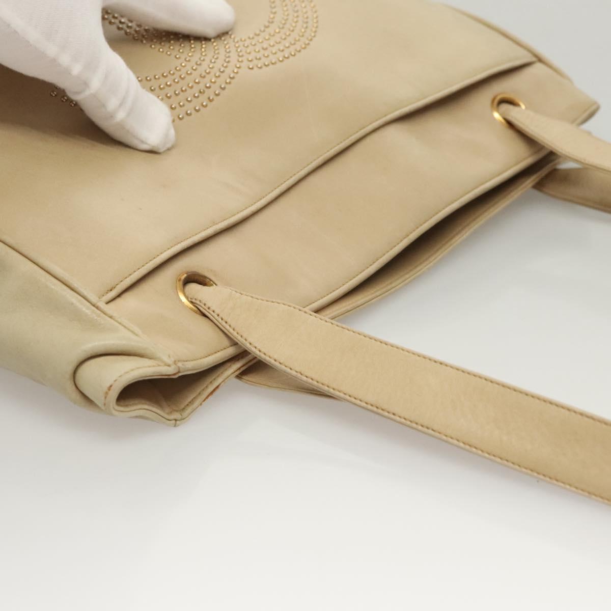Chanel Coco Mark, Beige, Leather, shoulder