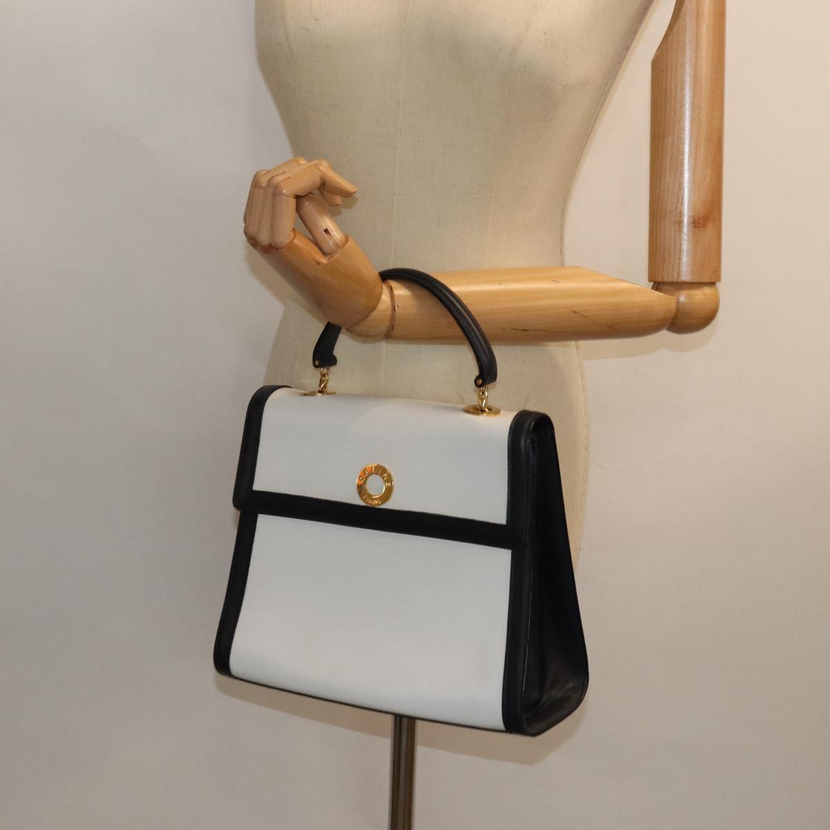 Celine Handbag Leather, WHITE, LEATHER, Handbag