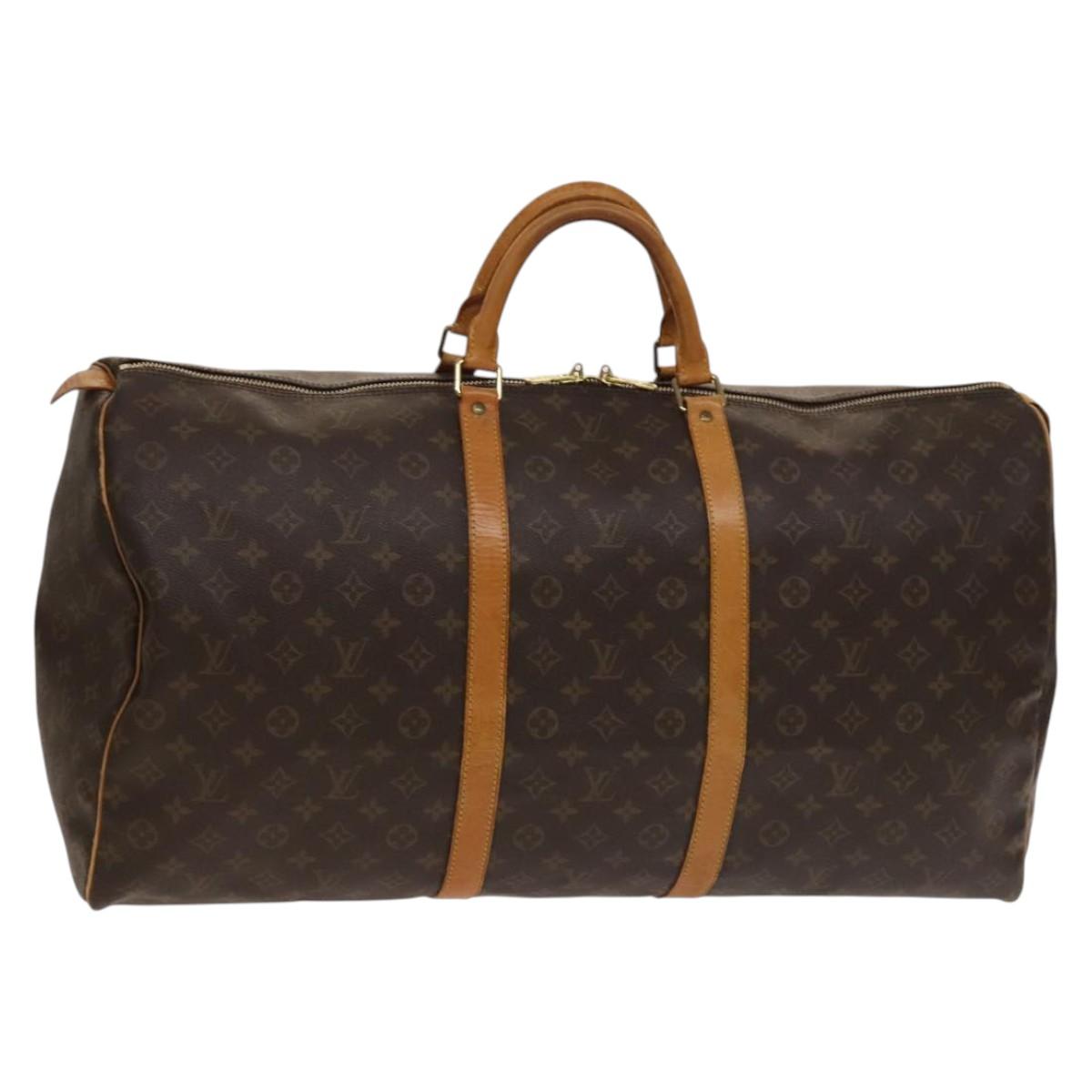 Louis Vuitton Keepall 60, Brown, Canvas, travel