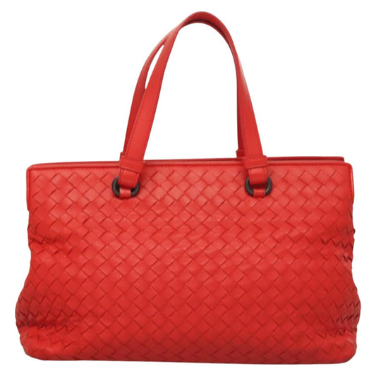 Bottega Veneta Intrecciato, Red, Leather, handbag