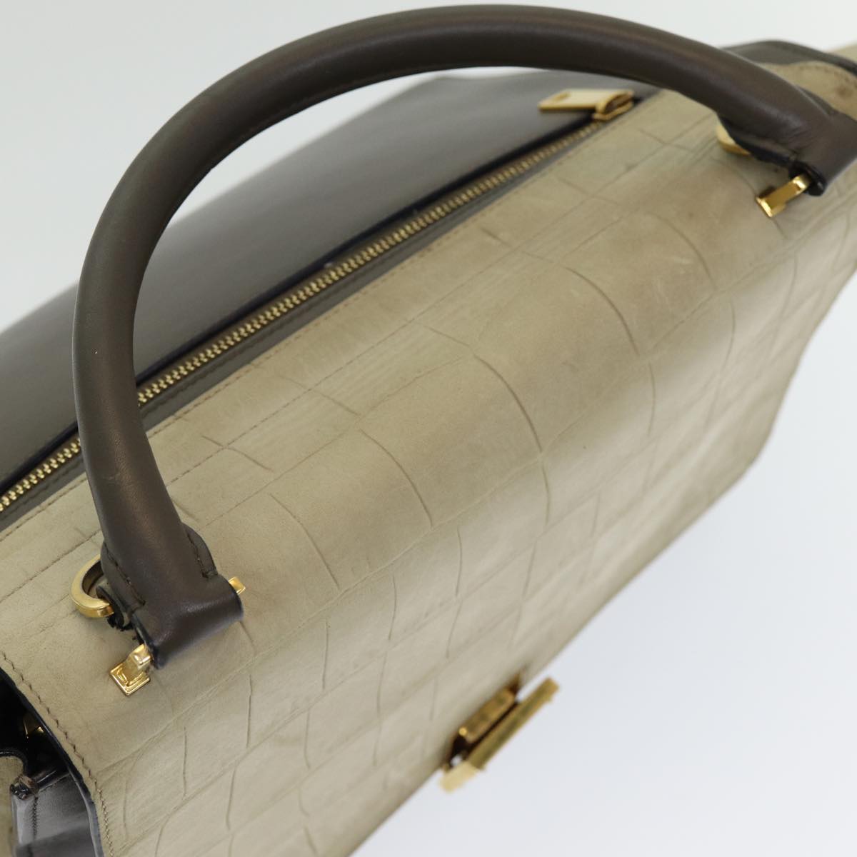 Céline Trapèze, Beige, Leather, handbag