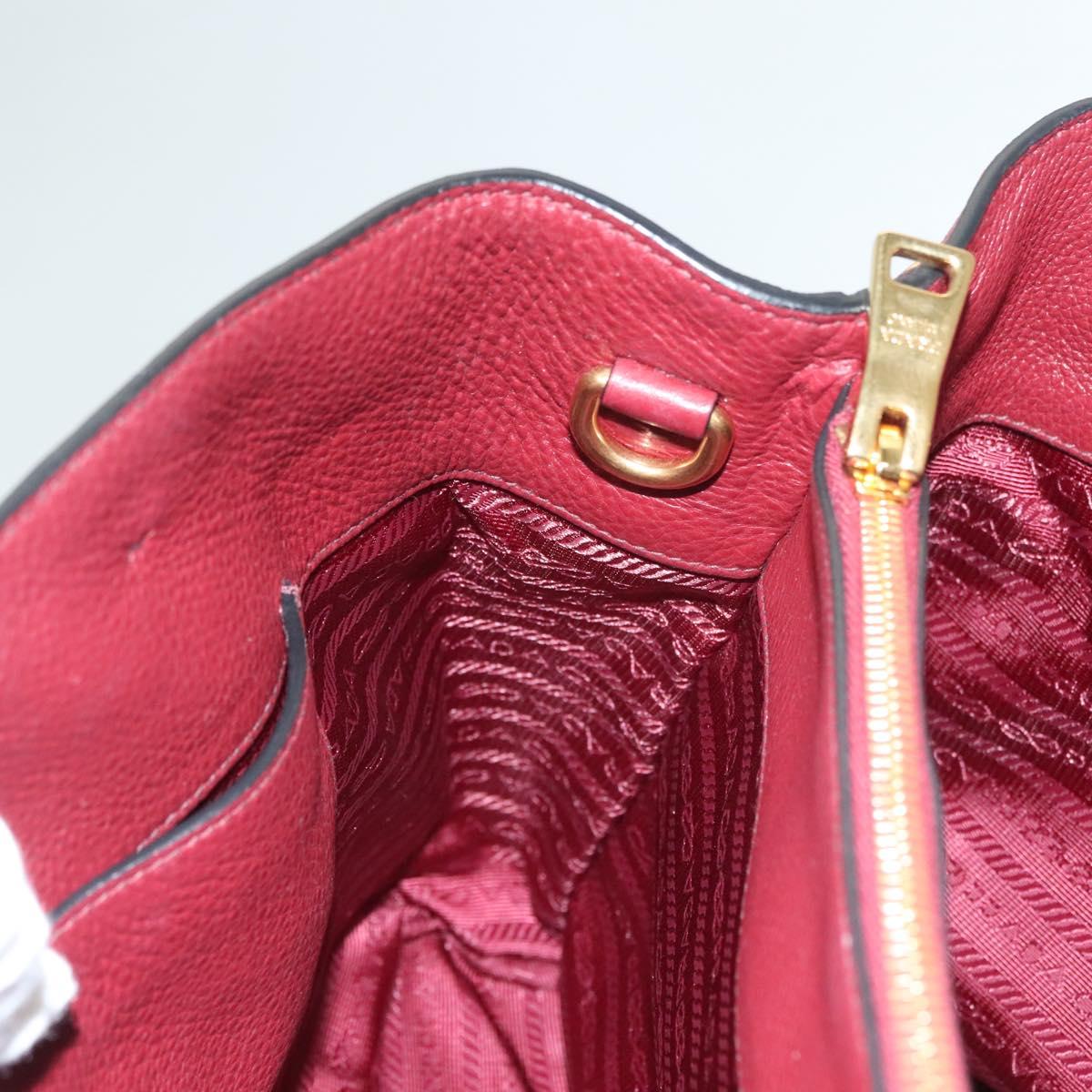 Prada Vitello, Burgundy, Leather, handbag
