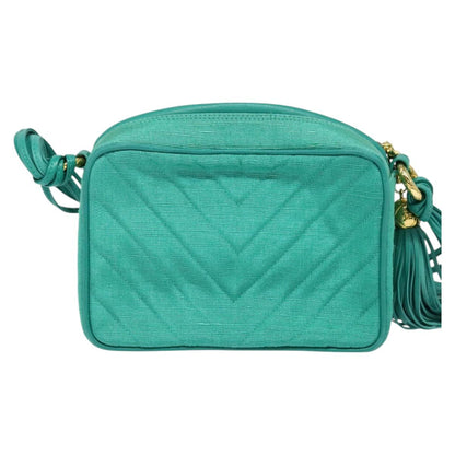 Chanel Camera, Green, Canvas, shoulder