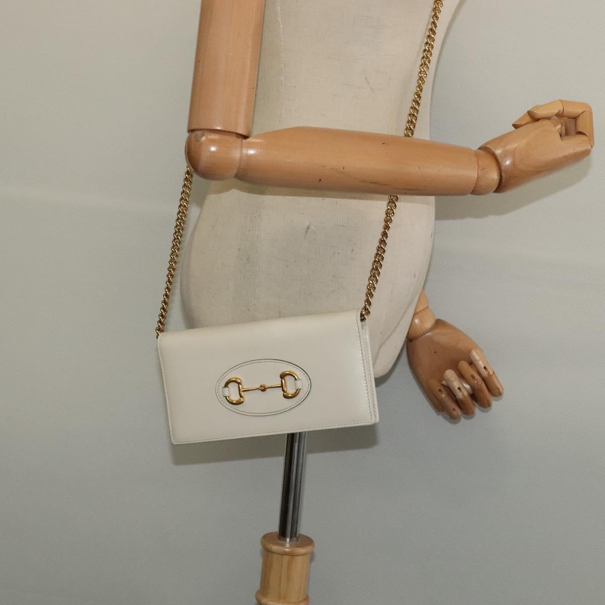 Gucci Horsebit, White, Leather, clutch