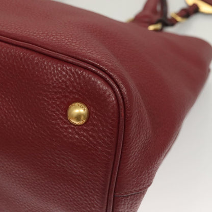 Prada Vitello, Burgundy, Leather, handbag