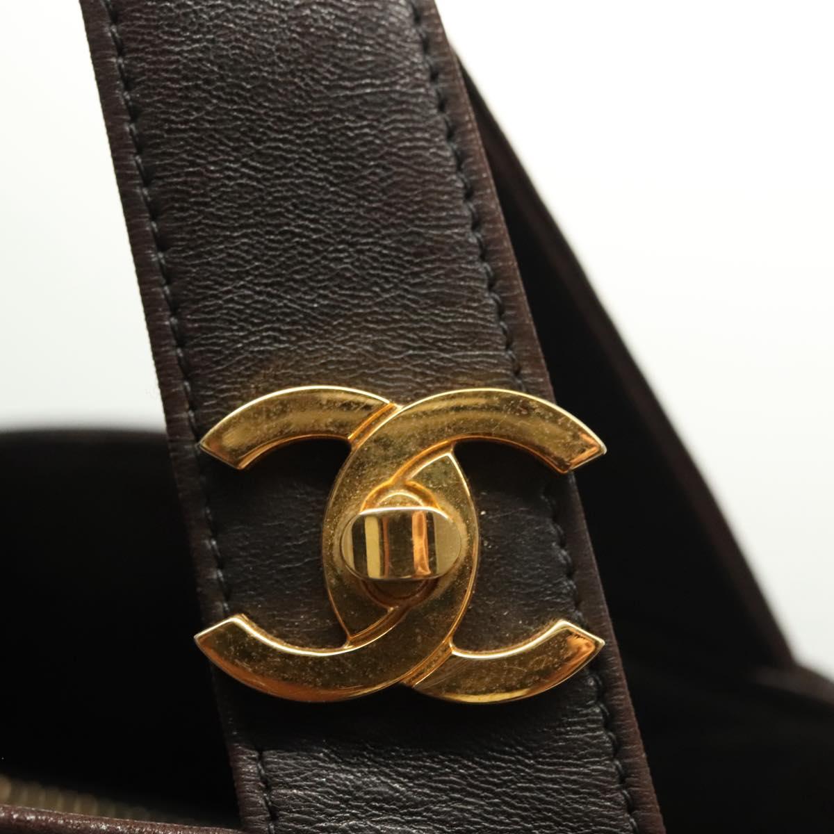 Chanel, "BROWN,GOLD", Leather, tote