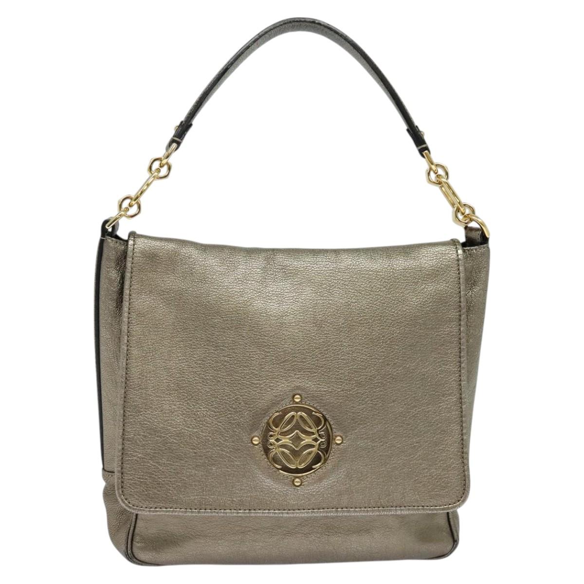 Loewe Anagram, Gold, Leather, shoulder
