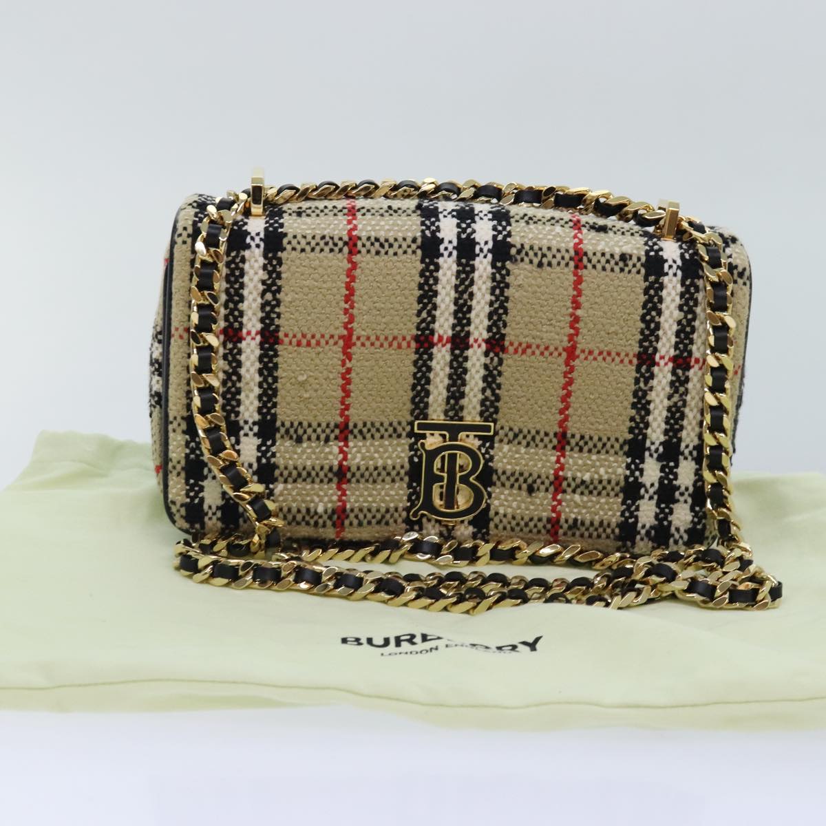 Burberry Nova Check, Gold, Canvas, shoulder