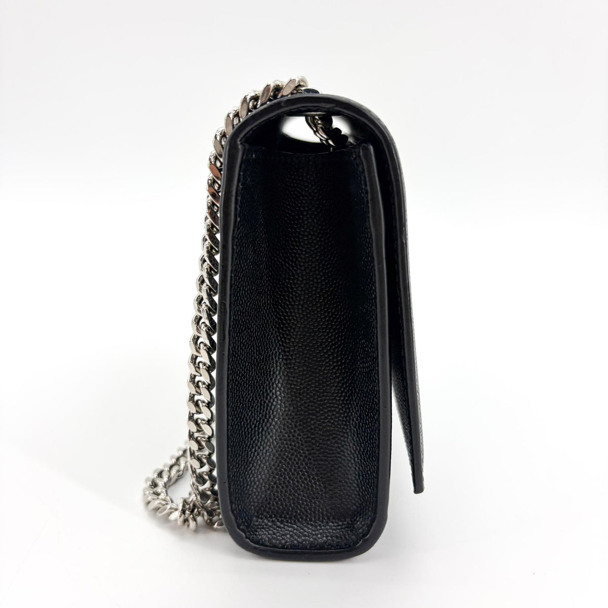 Saint Laurent Kate Crystal Embellished Patent, Black, Leather, Crossbody Bag