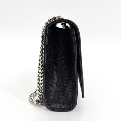 Saint Laurent Kate Crystal Embellished Patent, Black, Leather, Crossbody Bag