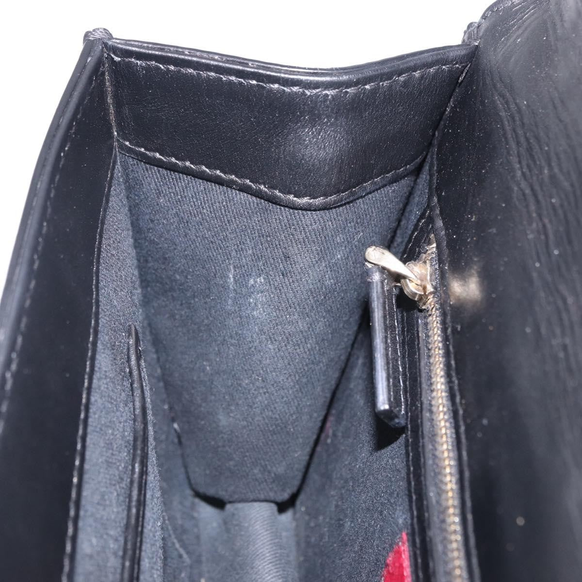 Valentino Garavani Glam Lock Leather, Black, Leather, Shoulder Bag