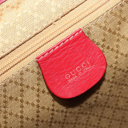 Gucci Vintage Bamboo Leather, Red, Leather, Backpack