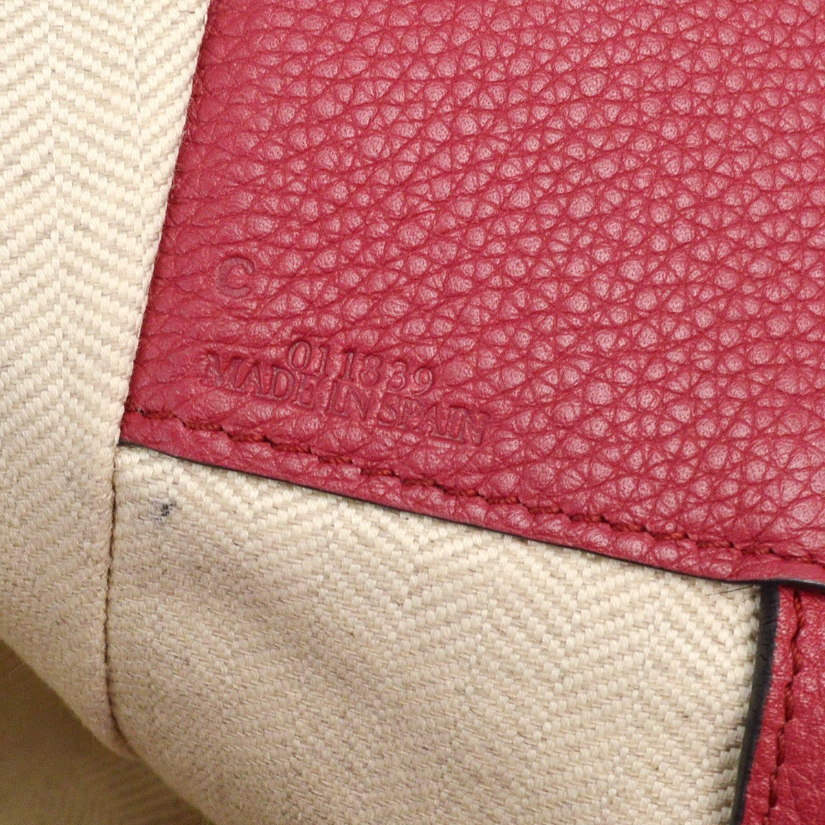 Loewe Hammock Leather, Burgundy, Leather, Handbag