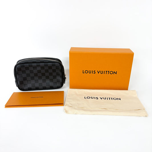 Louis Vuitton Trousse Blush Damier, Black, Other, Clutch