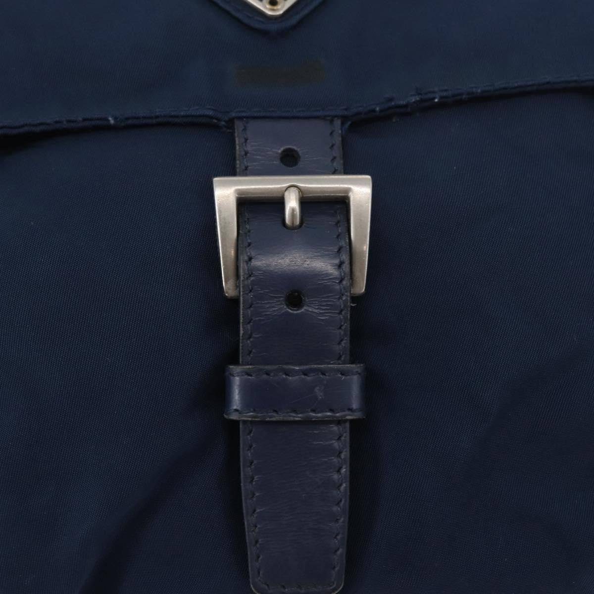 Prada Buckle Messenger Tessuto, Navy, Nylon, Handbag