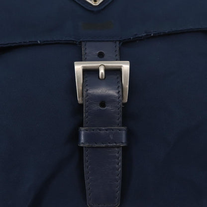Prada Buckle Messenger Tessuto, Navy, Nylon, Handbag