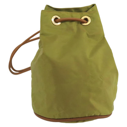 Celine Drawstring Bucket Bag Nylon, Khaki, Synthetic, Handbag