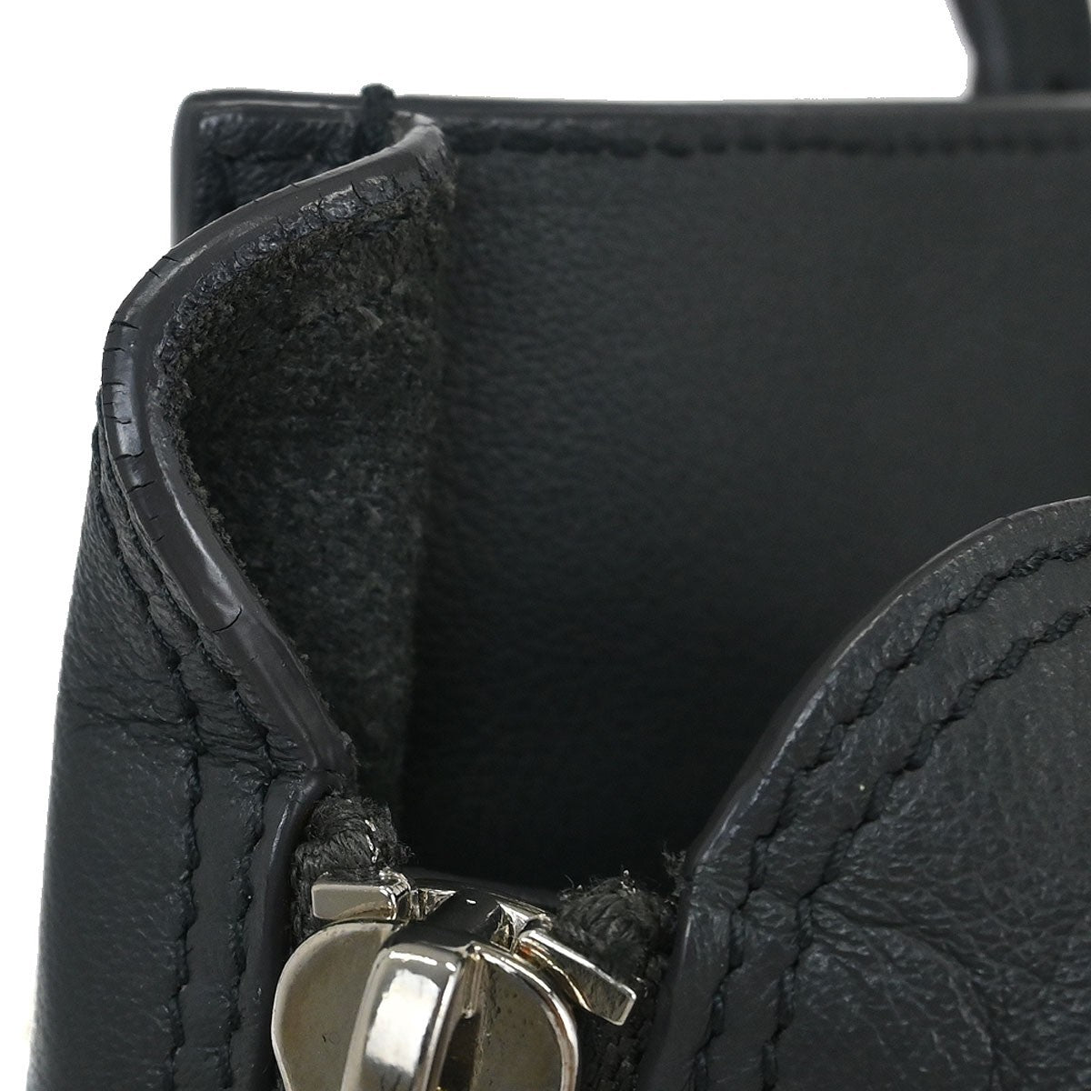 Balenciaga Papier A4 Zip Around Classic Studs Leather, Gray, Leather, Tote Bag