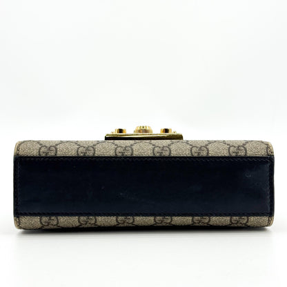 Gucci Padlock Clutch GG Canvas and Leather, Black, Canvas, Clutch