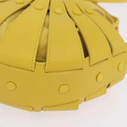 Bottega Veneta Shell Leather, Yellow, Leather, Handbag