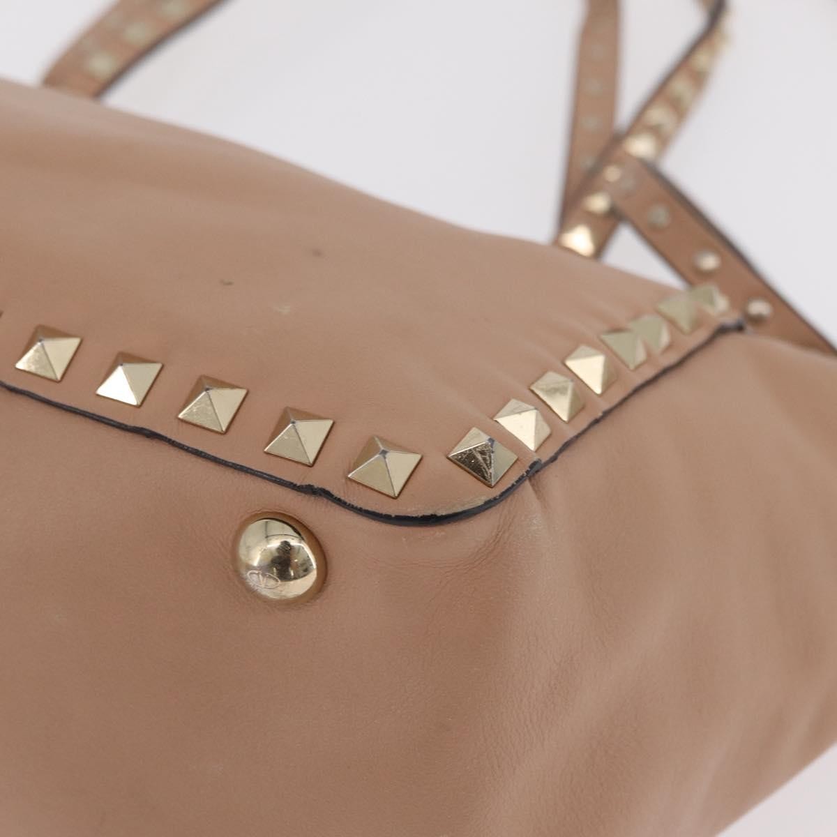 Valentino Garavani Rockstud Soft Leather, Beige, Leather, Tote Bag