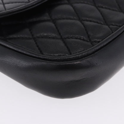 Bally Vintage Chain Quilted Leather, Black, Leather, Shoulder Bag