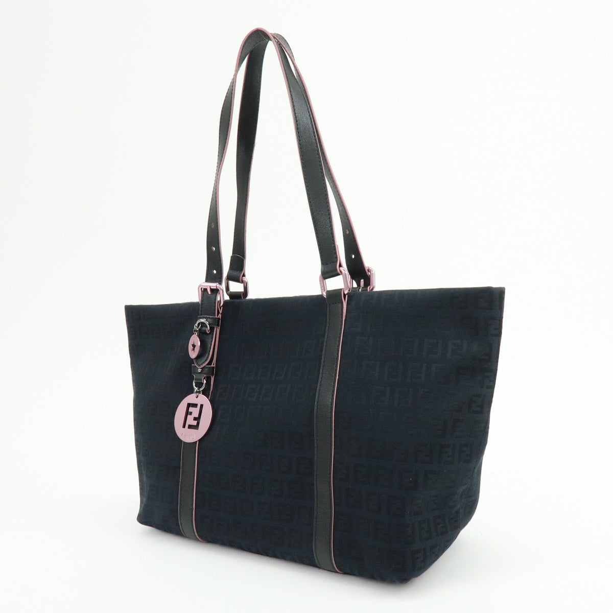 Fendi Superstar Zucchino Canvas, Black, Canvas, Tote Bag