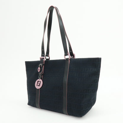 Fendi Superstar Zucchino Canvas, Black, Canvas, Tote Bag