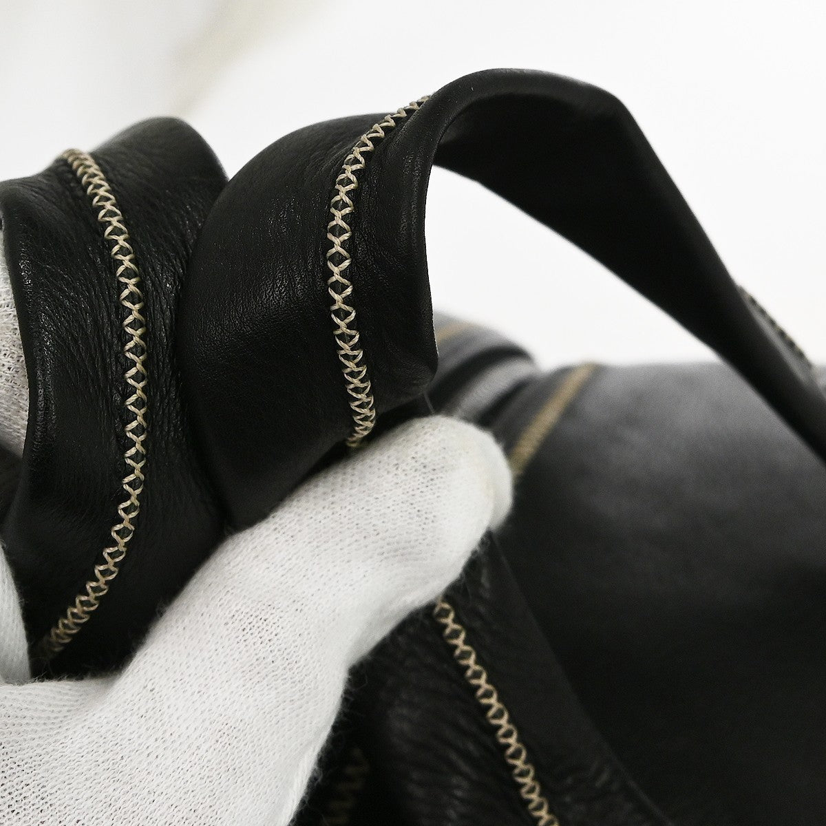 Chanel Vintage Bowler Lambskin, Black, Leather, Handbag