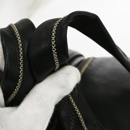 Chanel Vintage Bowler Lambskin, Black, Leather, Handbag