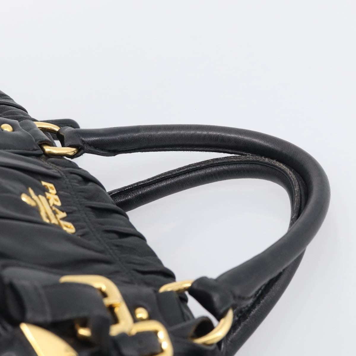 Prada Gaufre Convertible Satchel Nappa Leather, Black, Leather, Handbag