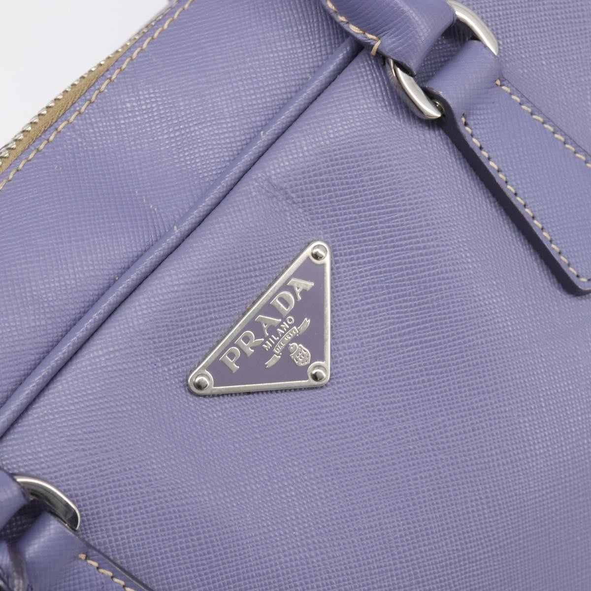 Prada Bauletto Saffiano, Purple, Leather, Handbag