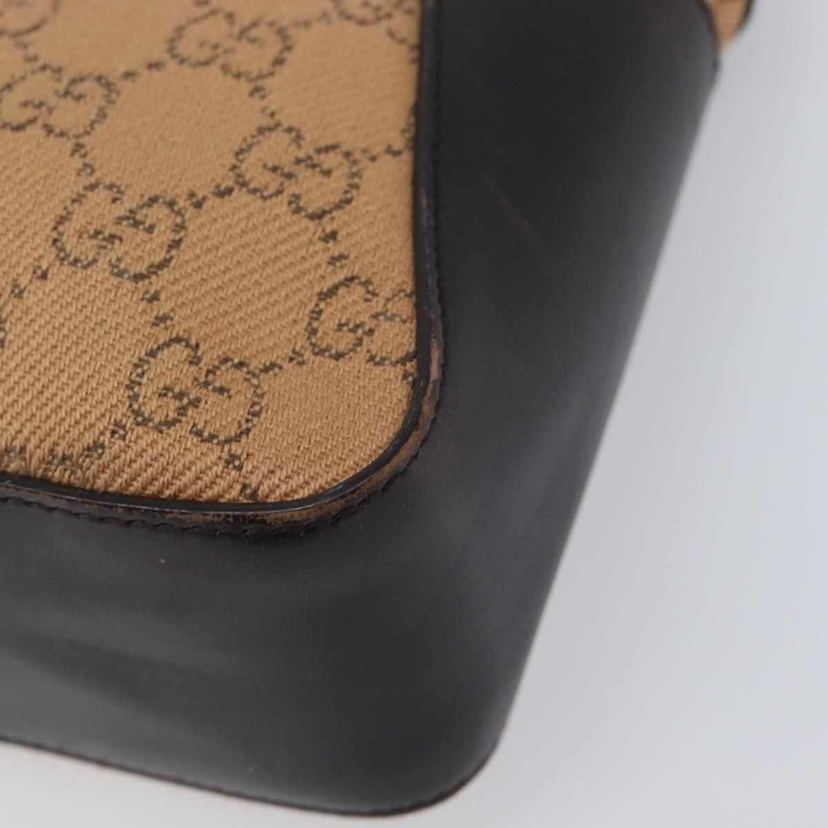 Gucci Open Tote GG Canvas and Leather, Beige, Canvas, Handbag