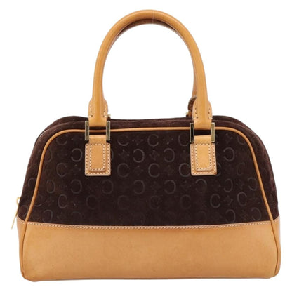 Celine C Macadam Suede and Leather, Brown, Suede, Handbag