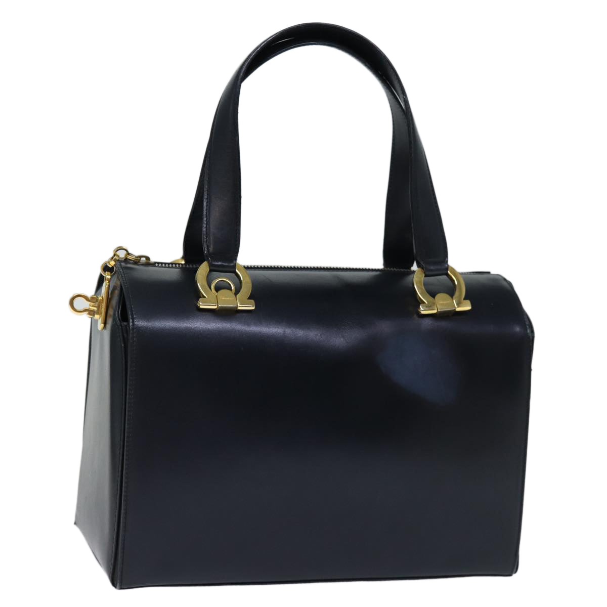 Salvatore Ferragamo Gancini, Navy, Leather, handbag