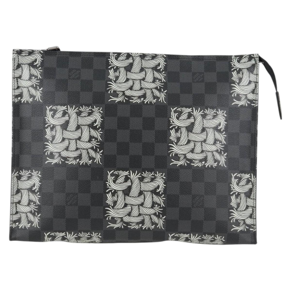 Louis Vuitton Pochette voyage, Grey, Canvas, clutch